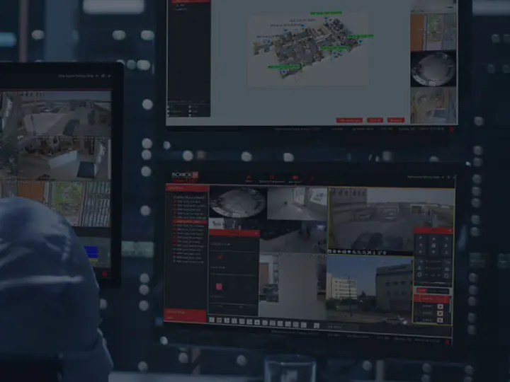 Monitoring room with several Ossia VMS screens